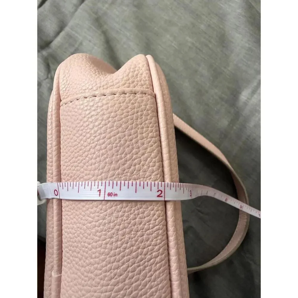 Nanette Lepore Pink & Gold Faux Zip Close Leather Compact Shoulder Bag - Picture 8 of 8